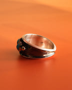 Paul Largo 3-Stone Turquoise Silver Cluster Ring  - Size 10